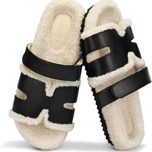 New Donolin (Hermes inspired design)Black and Cream SandalsSize 8. Very desired.